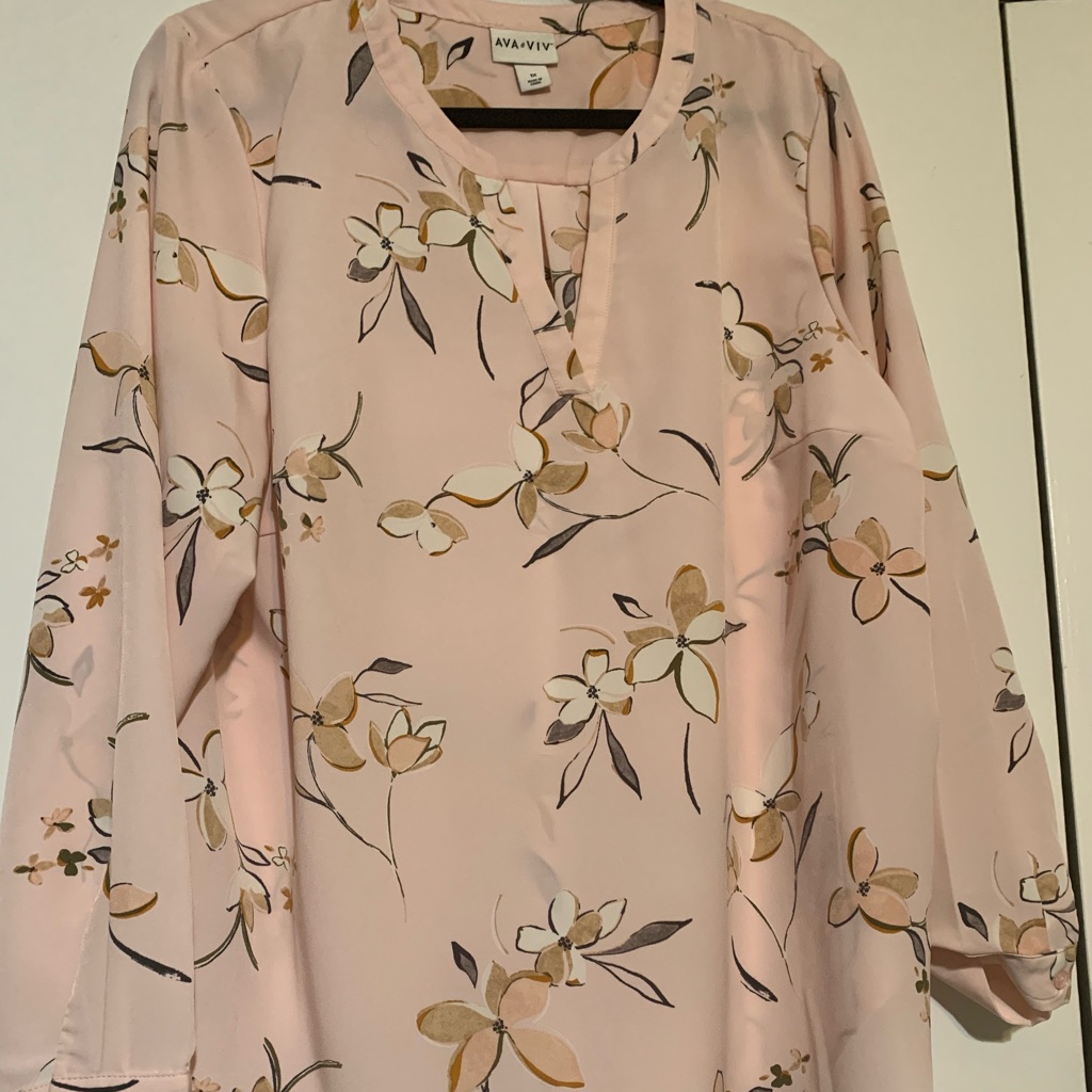Pink Blouse With Flower Design